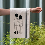 TEA TOWEL NACKED COUPLE BACK HELEN B