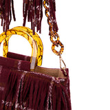 LA MILANESA ESMERALDA BORSA IN LANA CON FRANGE