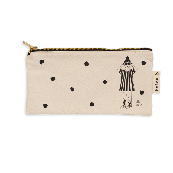 PENCIL POUCH FLAT SMALL COWBOY GIRL HELEN B