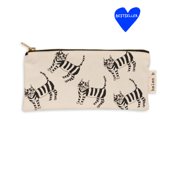 PENCIL POUCH FLAT SMALL CAT HELEN B