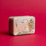 CHRISTMAS TIN LIVINGROOM PERSIMMON & CHESTNUT