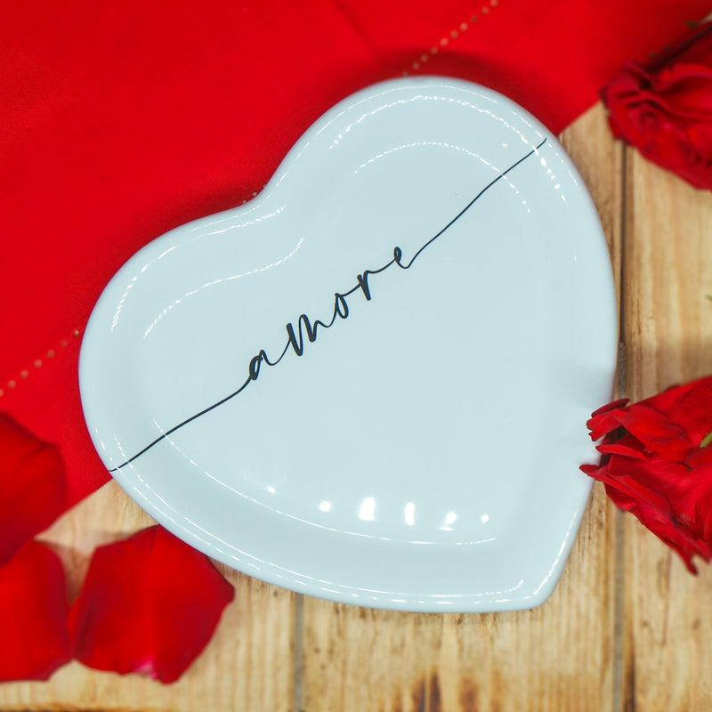 PIATTO CUORE CALLIGRAFA AMORE