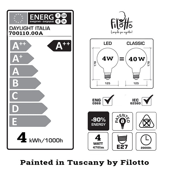 FILOTTO TATTOO LAMP SATINATA PIO